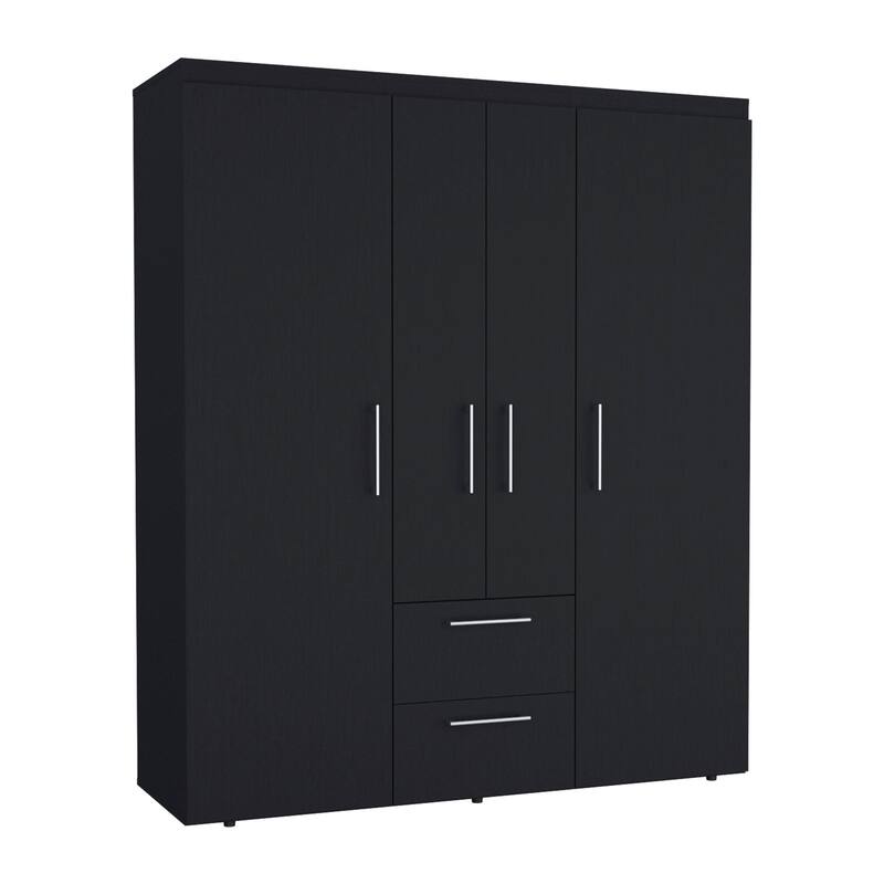 Bariloche Armoire with Hanging Rods, Shelves, 2 Drawers