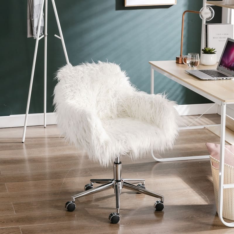 Chrome Base adjustable Office Chair, Makeup vanity Chair
