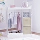 preview thumbnail 17 of 17, UTEX Kids Dress up Storage with Mirror and Storage Bin,Kids Armoire Dresser,Costume Closet,Pretend Storage Closet for Kids White/Beige