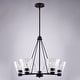 preview thumbnail 10 of 10, Dalton 5-Light Black Round Chandelier, Clear Glass Shade, Pendant Fixture r Dining Table Kitchen Entryway Bedroom Island