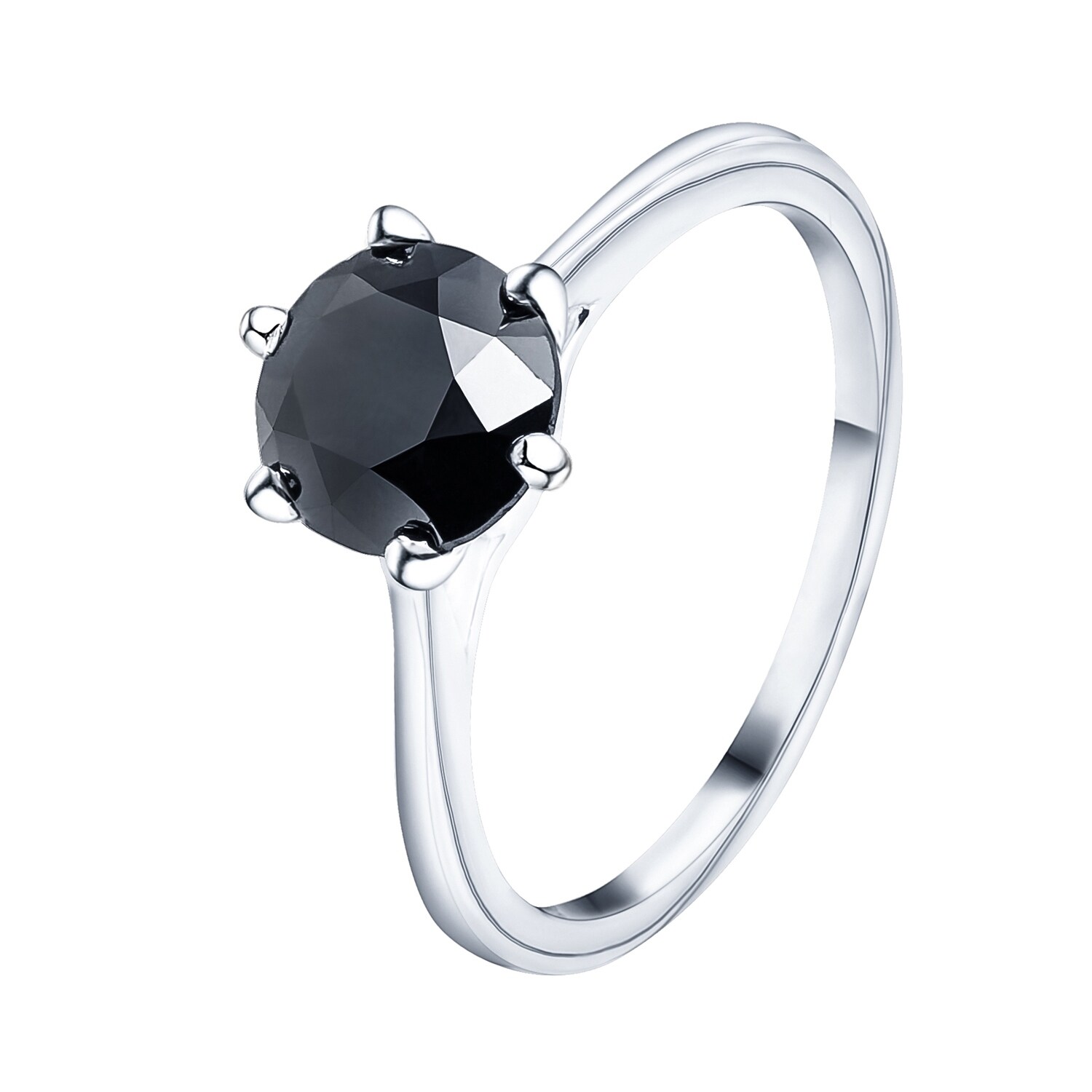 Shop Prism Jewel 925 Silver 1ctw Black Diamond 6 Prong Solitaire Engagement Ring Size 6 On Sale Overstock 30877302