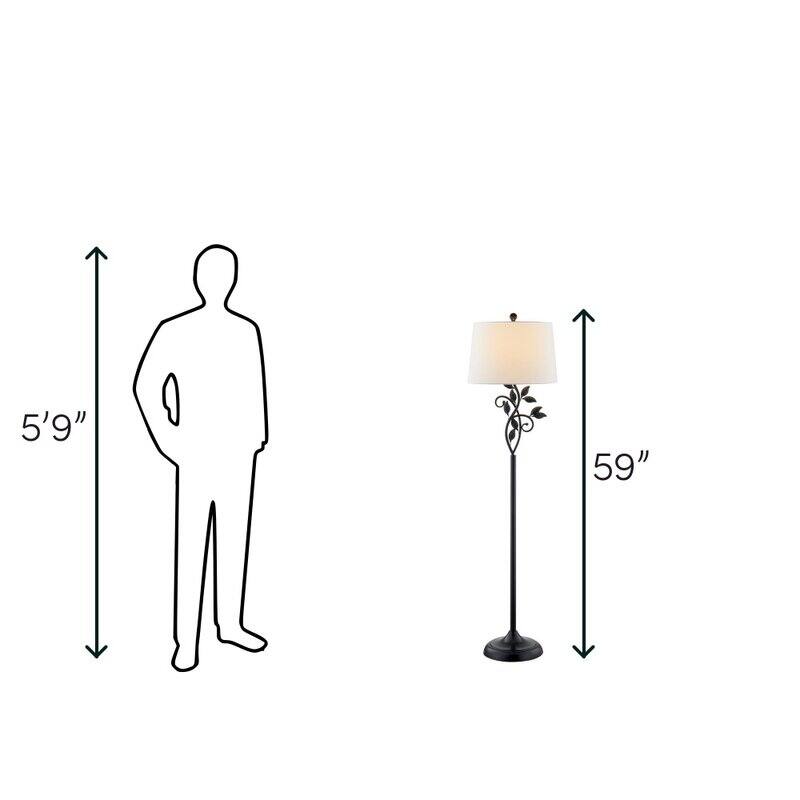 59" Traditional leaves Floor Lamp