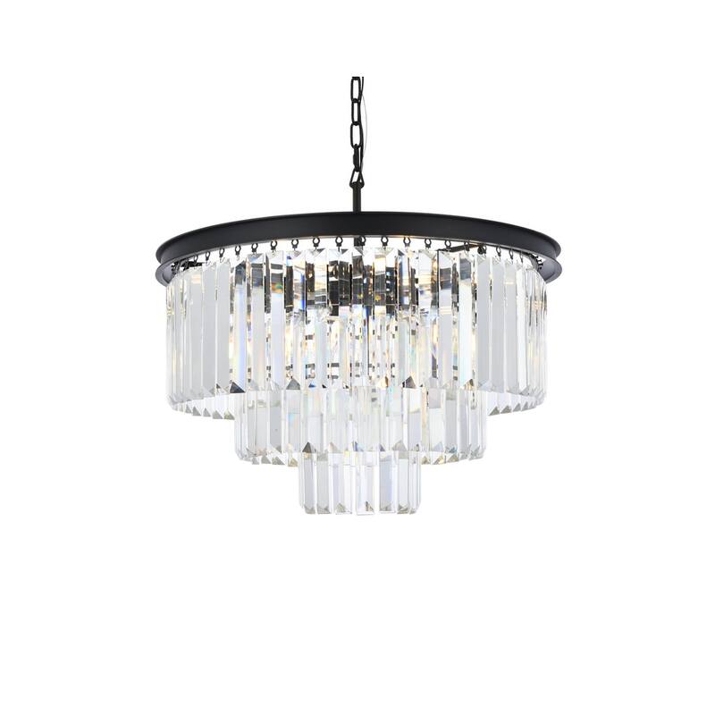 Royce Edge 9-Light Matte Black Chandelier