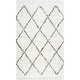 preview thumbnail 2 of 14, Nuloom Hand-knotted Moroccan Trellis Natural Shag Wool Rug