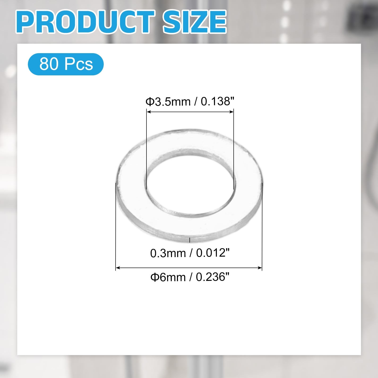 Clear Flat Washers Glass Washer Shower Door Gasket for Shower Door Handle Towel Bars