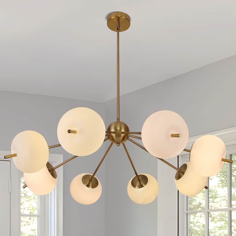 8-Light Black / Brass chandelier Bubble Chandelier - N/A - Brushed Brass