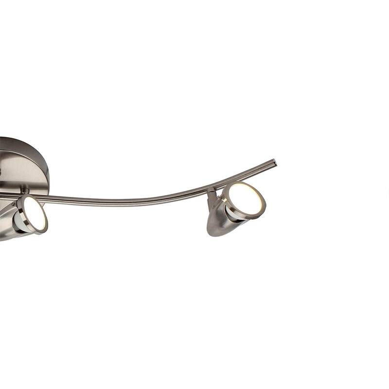 3 Light LED Flush Mount Ceiling and Wall light in Brushed Nickel