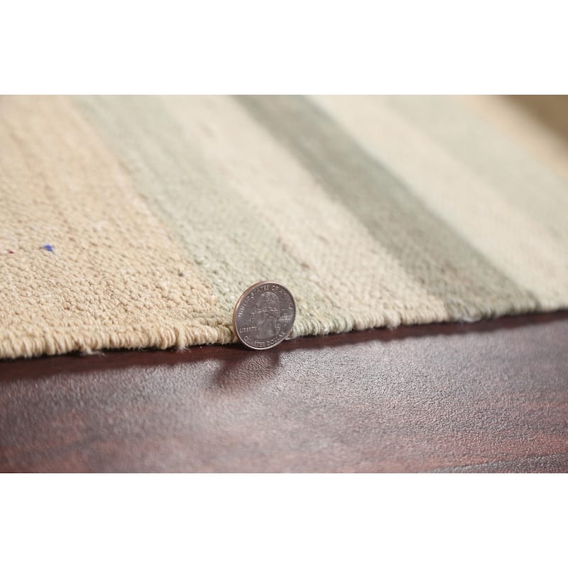 Geometric Tribal Natural Dye Kilim Oriental Area Rug Wool Flat-weave - 4'11" x 6'5"