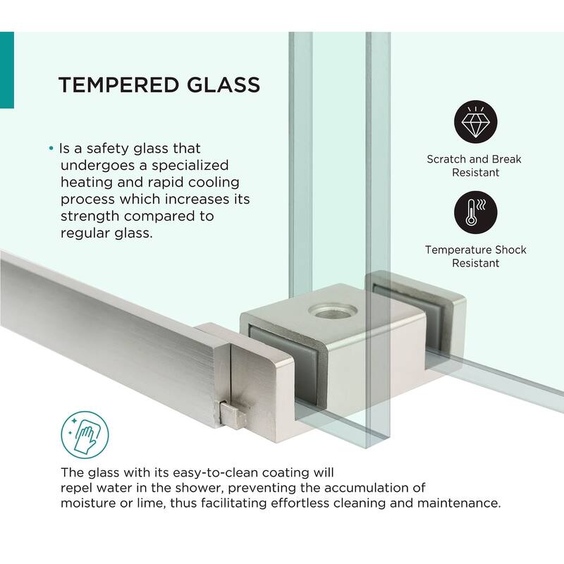 Fine Fixtures 60" Frameless Double Sliding Tub Door - 60" x 66"