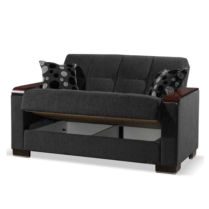 Collection Upholstered Convertible Loveseat With Storage