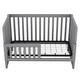 preview thumbnail 5 of 7, Gray Convertible Crib/Full Solid Wood Bed with Changing Table, Adjustable Height, Nursery Bed