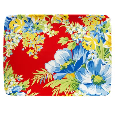 Certified International Blossom Rectangular Platter - 16" x 12" x 1.25"