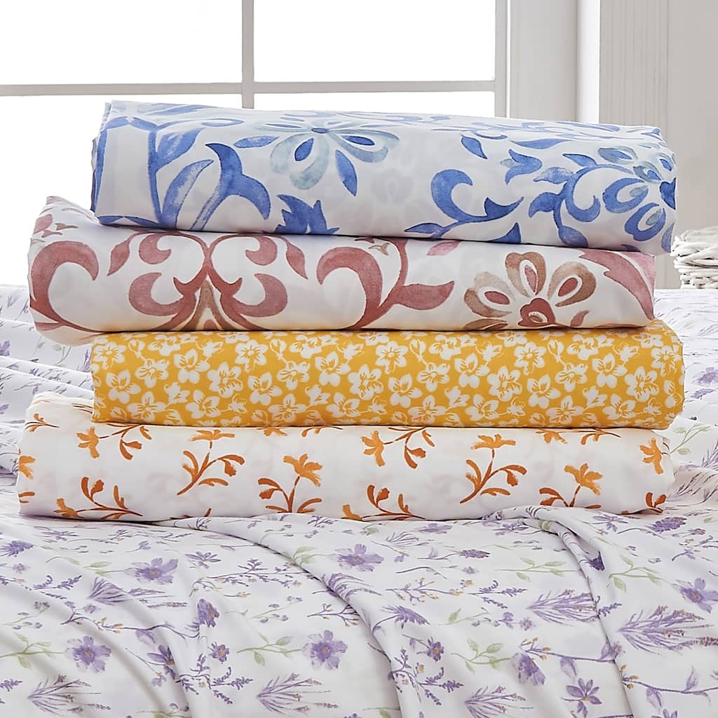 Linery & Co. Ultra-Soft Brushed Floral Printed Microfiber Sheet Set