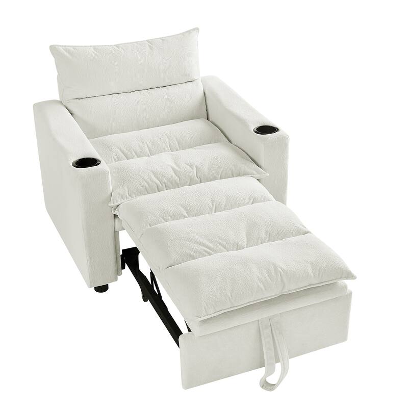 Anmytek 3-in-1 Multifunctional Convertible Sleeper Chair - Adjustable Pullout Sofa Bed with Modern Velvet Fabric