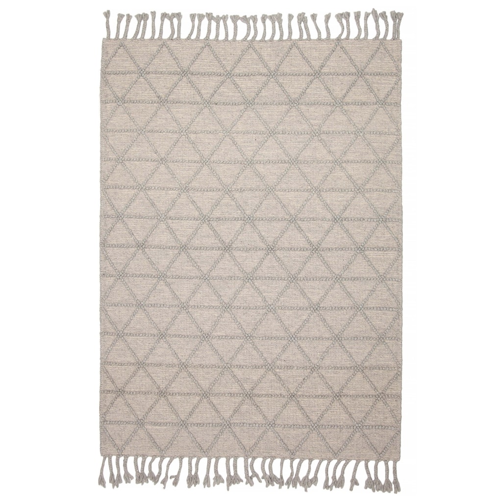 ECARPETGALLERY Braid weave Sienna Grey Wool Rug - 5'2 x 7'3