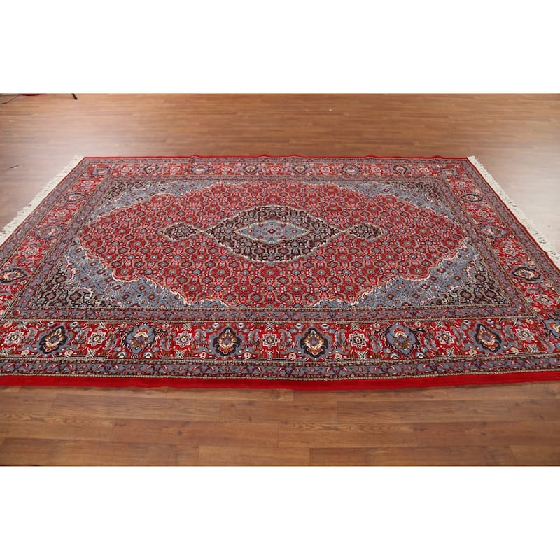 Geometric Red Tabriz Turkish Area Rug Traditional Machine Made Carpet - 6'4" x 9'7"