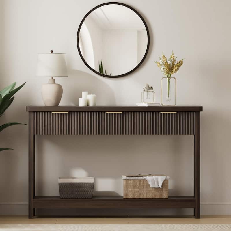 51"Wood Console Sofa Table with 3 Drawers for Living Room