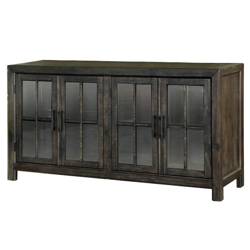 Magnussen Home Bellamy Peppercorn Buffet Curio - 66''W x 19''D x 34.5''H - 66''W x 19''D x 34.5''H - Peppercorn