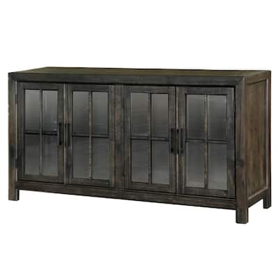 Magnussen Home Bellamy Peppercorn Buffet Curio - 66''W x 19''D x 34.5''H