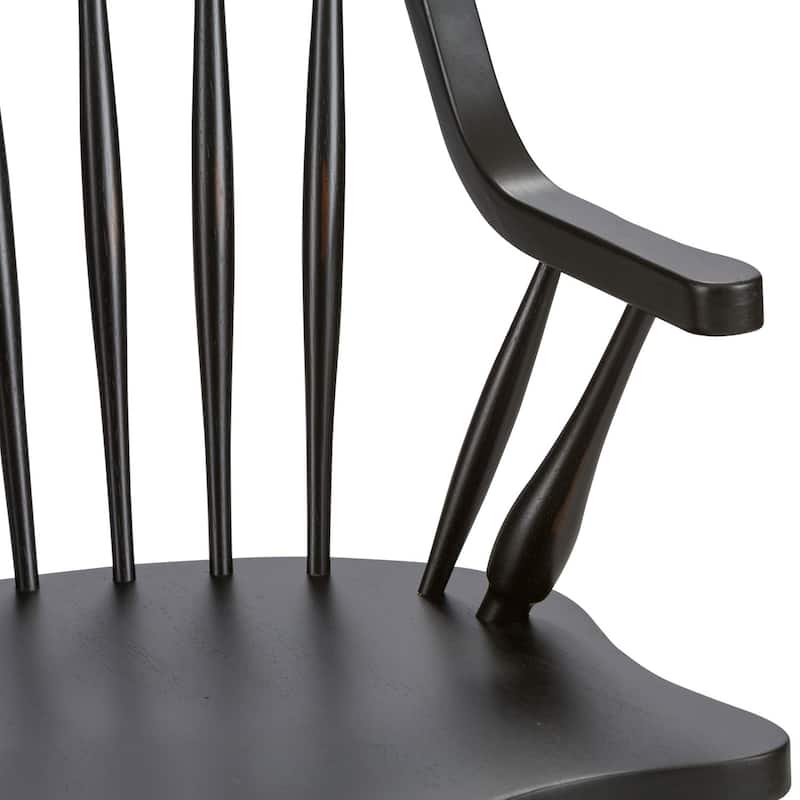 The Gray Barn Hearthstone Ridge Black Windsor Back Arm Chair