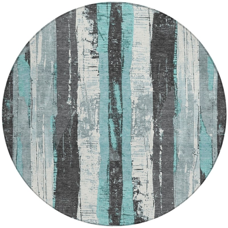 HomeRoots Striped Transitional Rectangle Outdoor Rug
