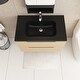 preview thumbnail 19 of 66, Wall-Mounted Bathroom Vanity in Evita Oak with Integrated Black Sink