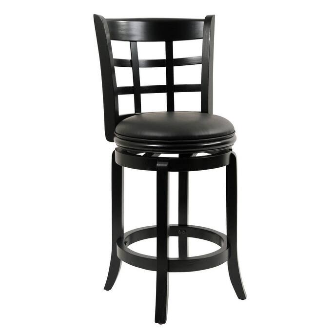 Kyoto Black Wood 24-inch Swivel Stool