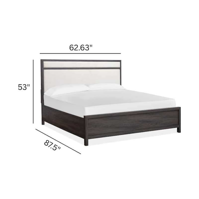 Magnussen Home Merrifield Raisin Black Upholstered Panel Bed