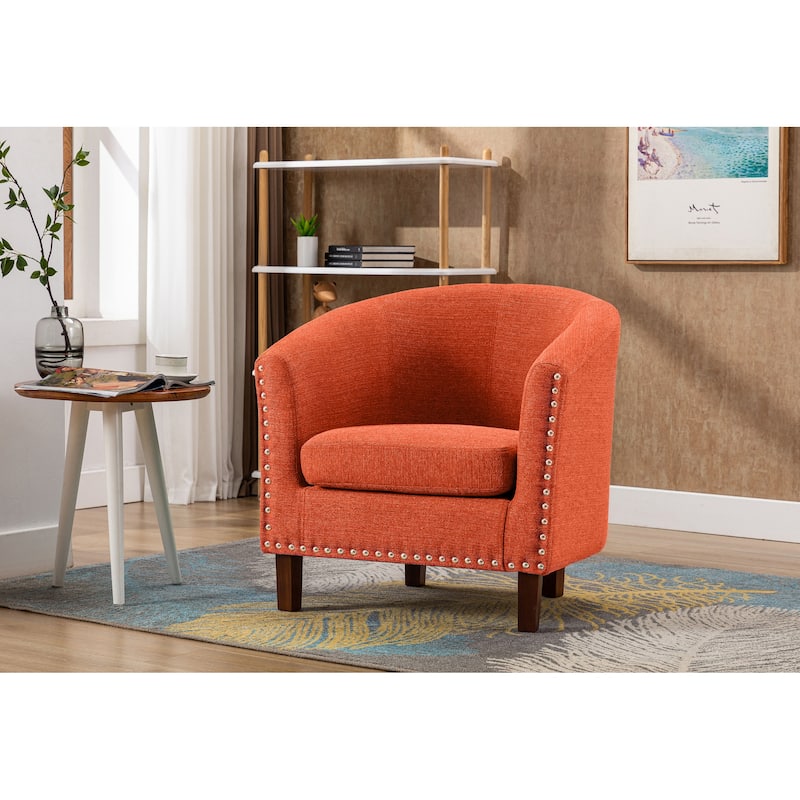 Porthos Home Bella Fabric Upholstered Accent Chair with Rubberwood Legs