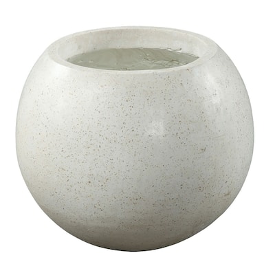 Emma Lightweight Concrete Terrazzo Pot Planter, White