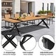 preview thumbnail 38 of 39, 11/13-Piece Outdoor Aluminum Dining Table Set Rectangular Table with Umbrella Hole and Stackable Chairs