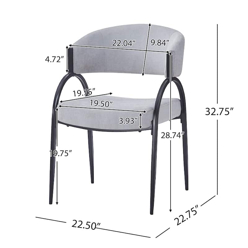 Naci Modern Fabric Dining Chairs With Curved Backrest by Christopher Knight Home