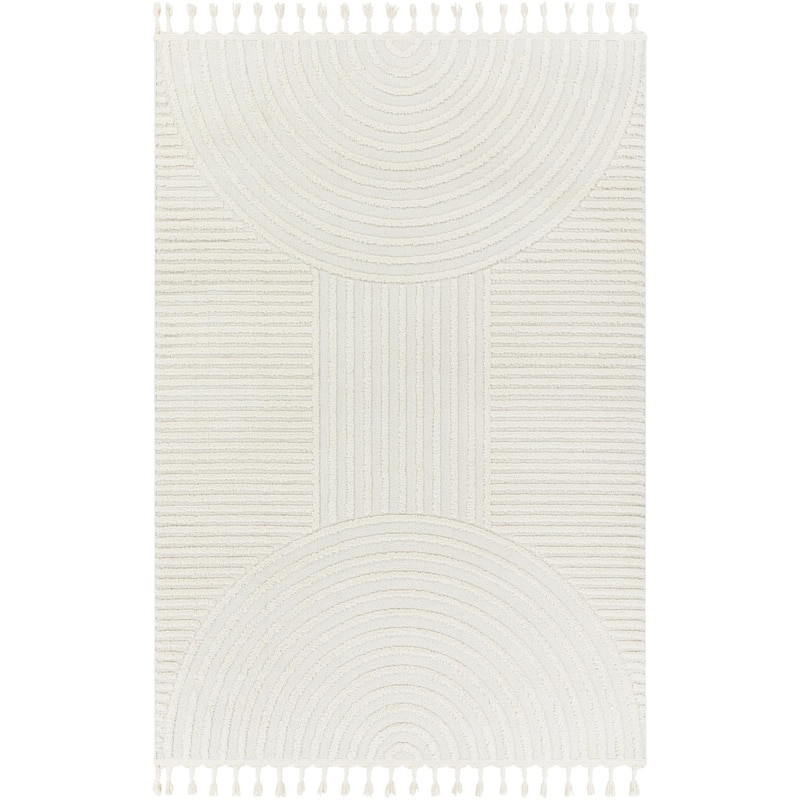 Livabliss Amarina Modern Geometric Area Rug - 6'7" x 6'7" - Ivory - Square