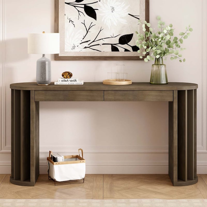 Stylish Console Table with Unique Design,for Entrance,Hallway,and Living Room Decor - Natural