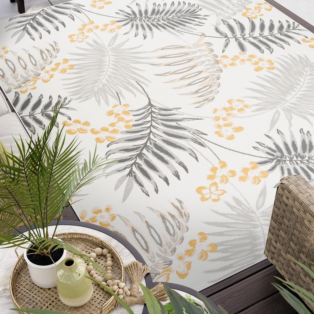 Alfresco Nautical & Coastal Floral & Botanical Reversible Indoor/Outdoor Area Rug