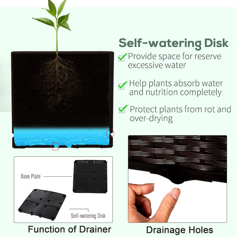2 Piece Raised Garden Bed with Legs, Self-Watering Planter Box Raised Bed to Grow Flowers, Herbs & Vegetables, Gray