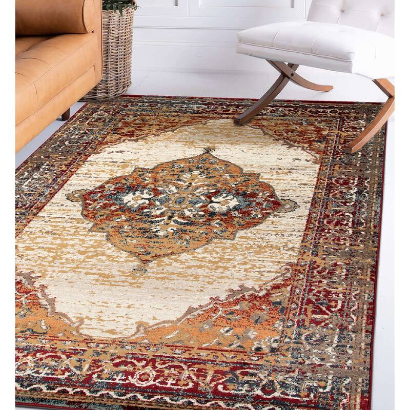 Alurea Pelham Red Medallion Area Rug - 5'1" x 7'6"