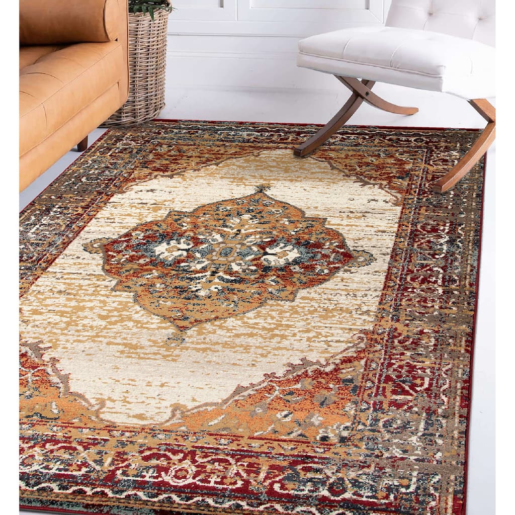 Alurea Pelham Red Medallion Area Rug