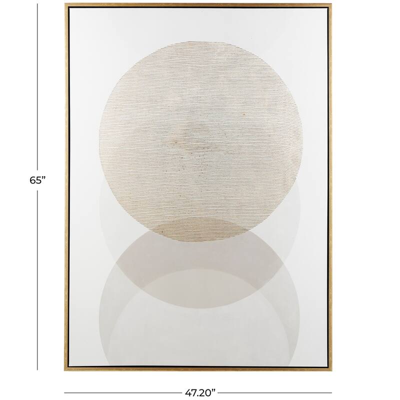 Canvas Abstract Framed Wall Art - Cream - Roche River Decor
