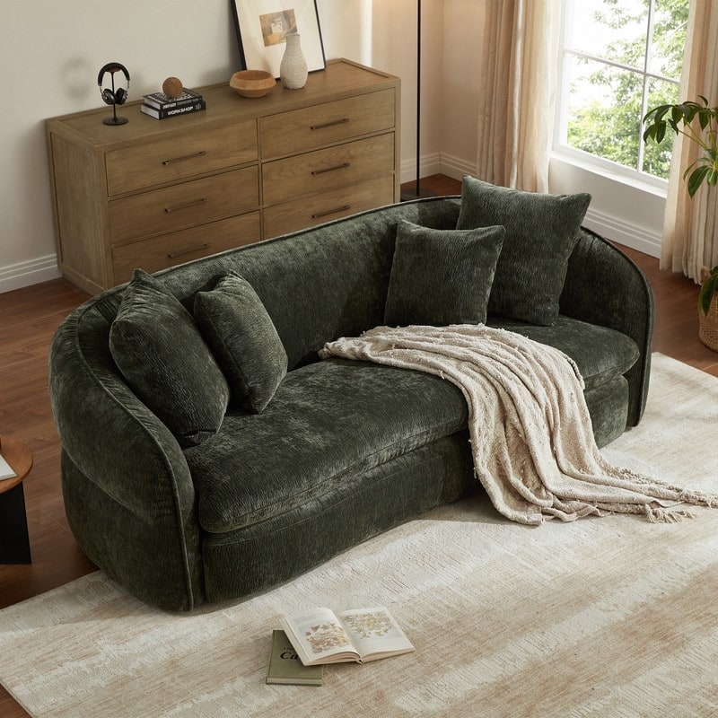 Spruce & Spring Dane Upholstered 3 Seat Curved Sofa