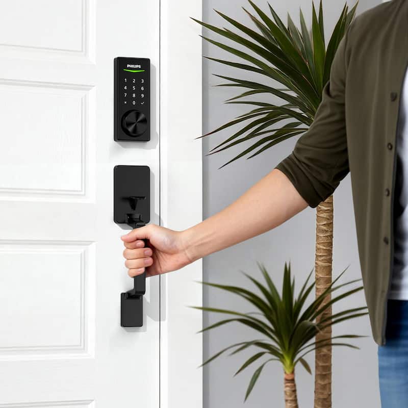 Philips 1000 Series Electronic Deadbolt with Handle Set - Matte Black