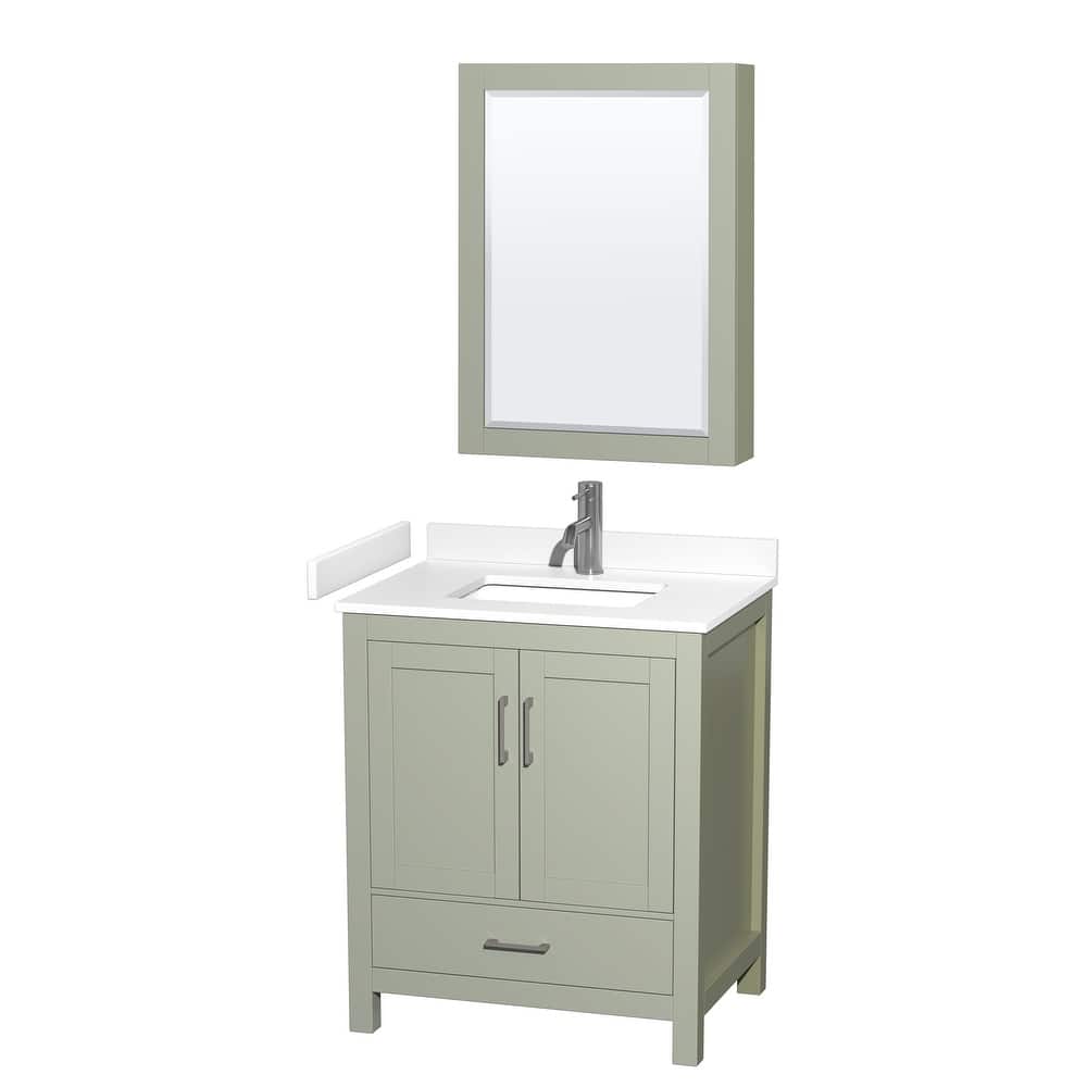 Sheffield Single Bathroom Vanity Set, Cultured Top, Medicine Cabinet
