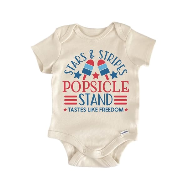 slide 2 of 6, Popsicle Stand July 4th America - Baby Boy Girl Clothes Infant Bodysuit Funny Cute Blue - 0-3M
