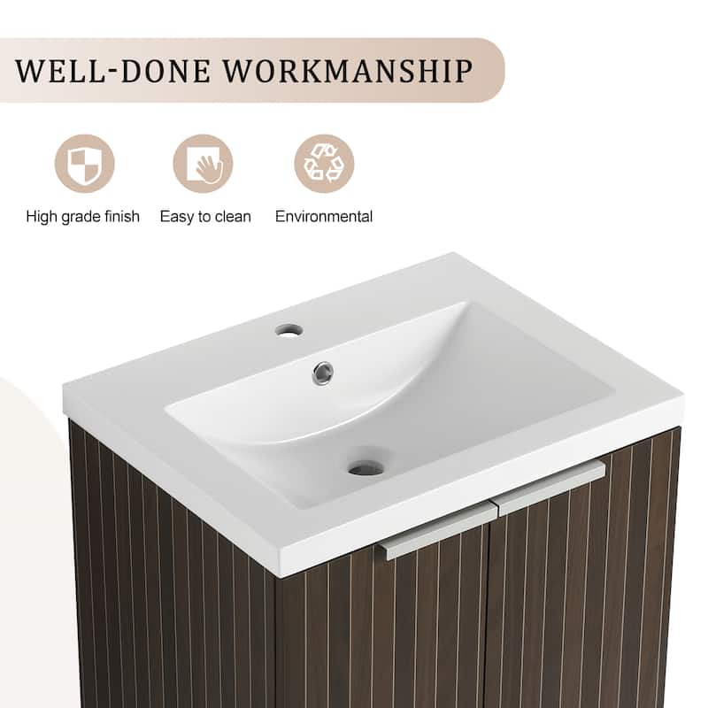 Beingnext 24"/30"/36" Bathroom Vanity with Sink, Floating Bathroom Vanity with 2 Soft Close Doors