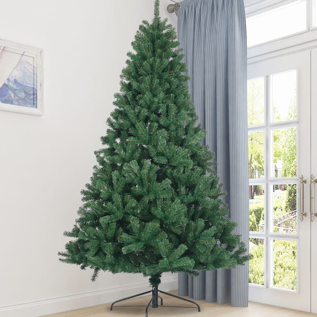 8ft, 7.5ft, or 6ft Unlit Artificial Christmas Tree with PVC Tips for Holiday Decor