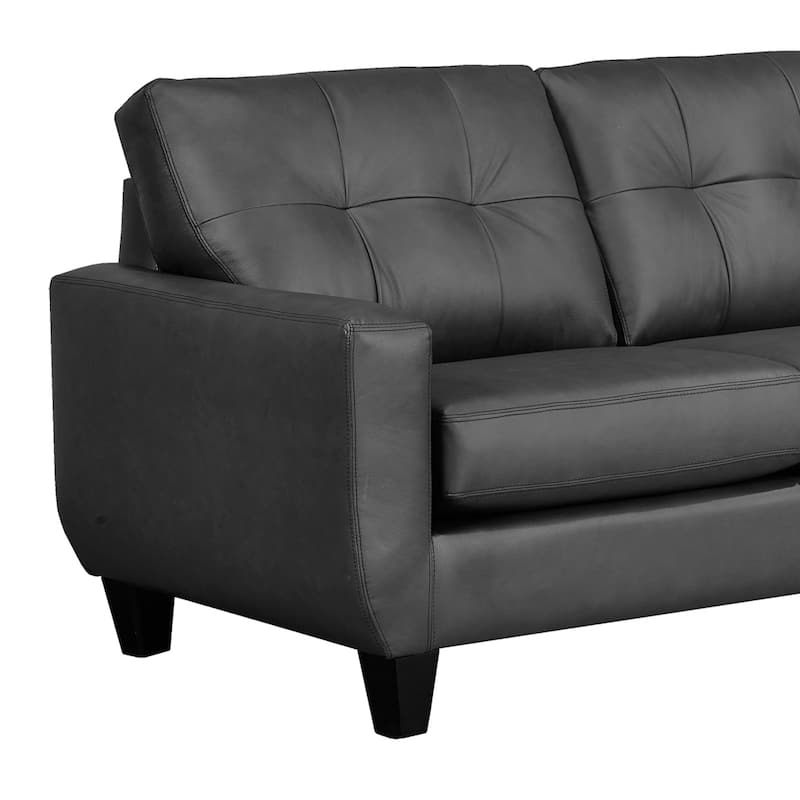 Gibson Top-Grain Leather Tufted Sectional Sofa