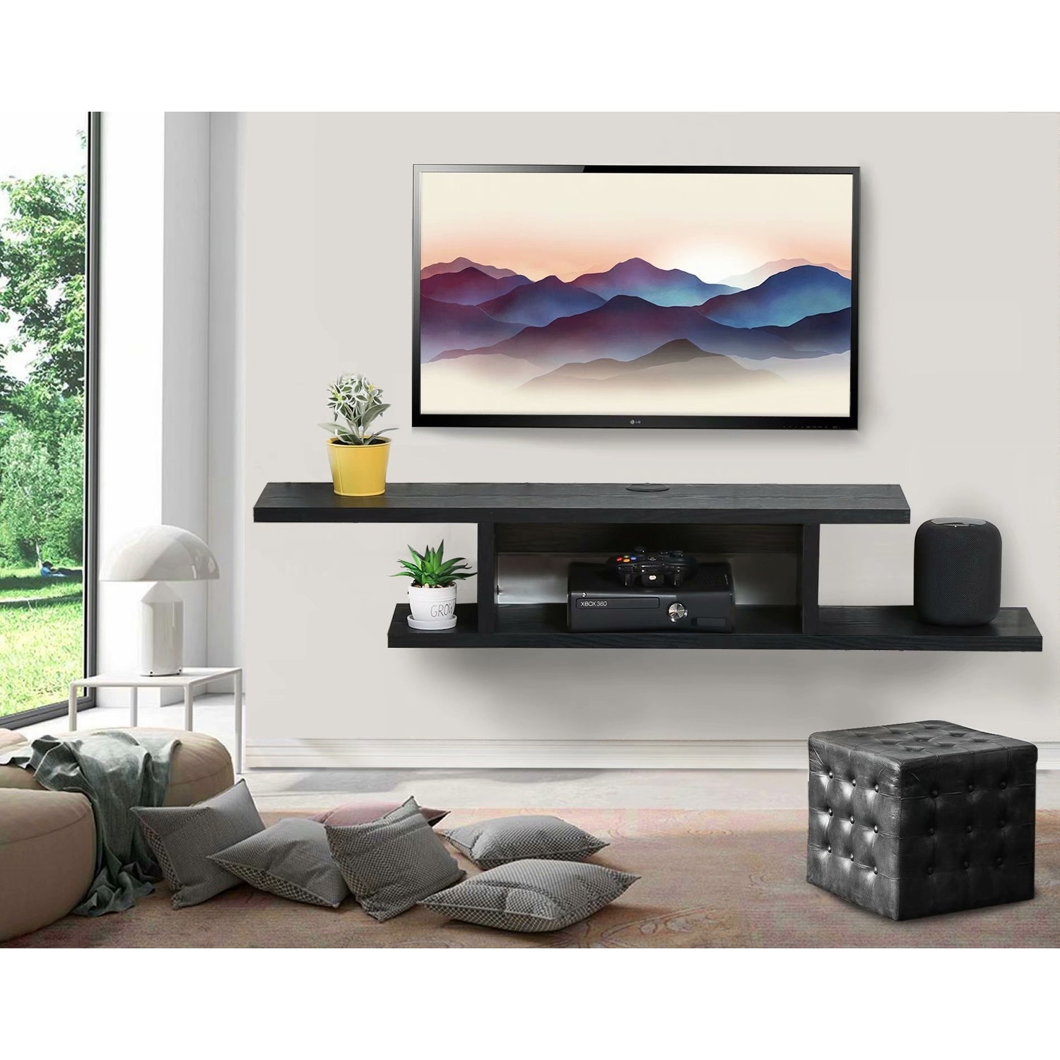 Wall mounted media console new arrivals floating tv stand component shelf