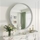 preview thumbnail 49 of 61, Round Tempered Glass and Metal Framed French Cleat Mounted Wall Bathroom / Vanity Mirror