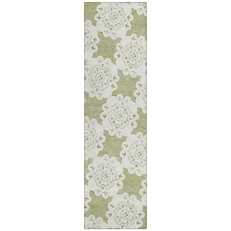 Machine Washable Indoor/ Outdoor Global Motif Chantille Rug