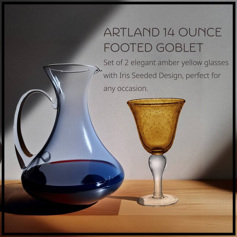 Artland Amber 14 Ounce Iris Goblet Set - 14 oz